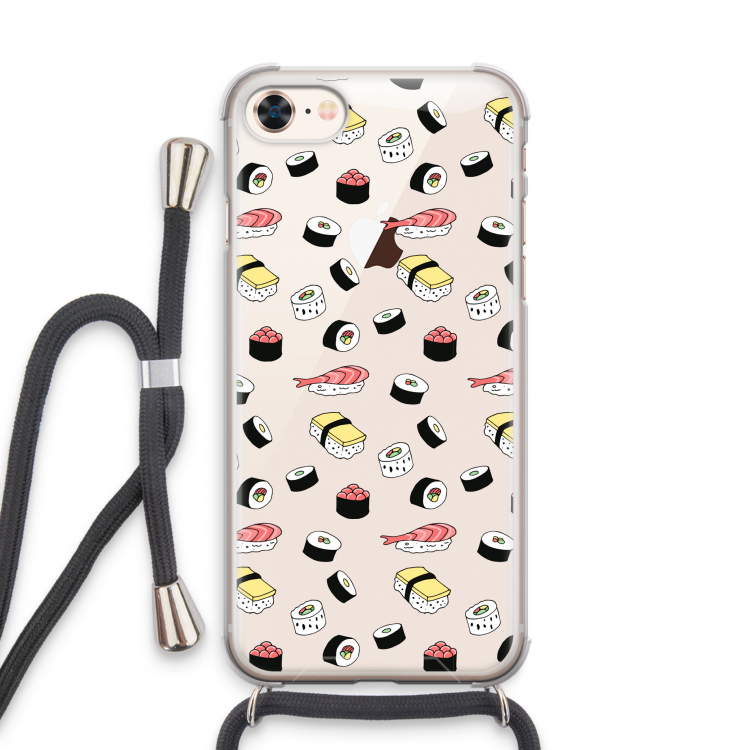 Sushi time: iPhone 7 Transparant Hoesje met koord