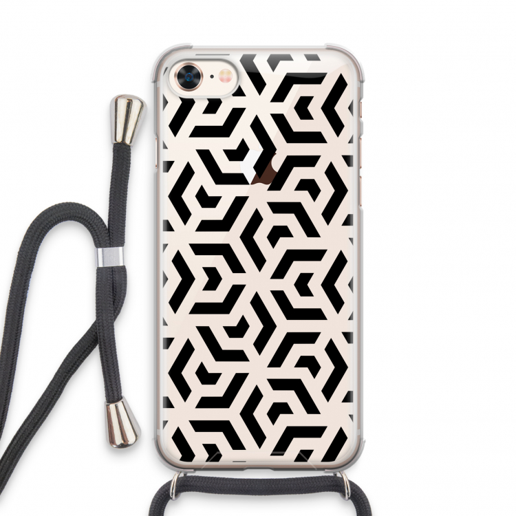 Crazy pattern: iPhone 7 Transparant Hoesje met koord
