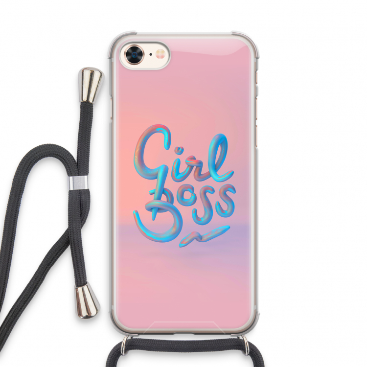 Girl boss: iPhone 7 Transparant Hoesje met koord