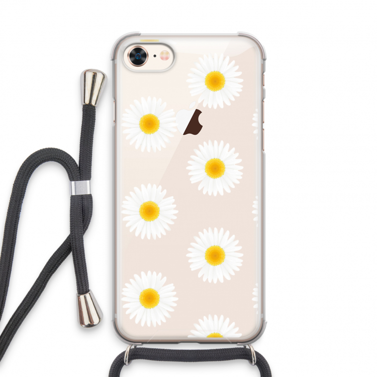 Margrietjes: iPhone 7 Transparant Hoesje met koord