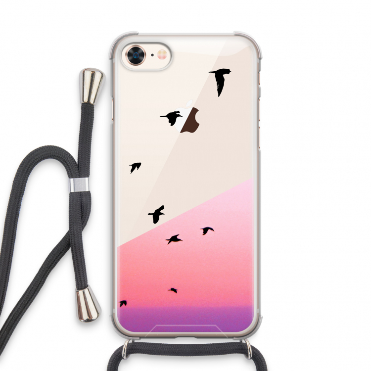 Fly away: iPhone 7 Transparant Hoesje met koord