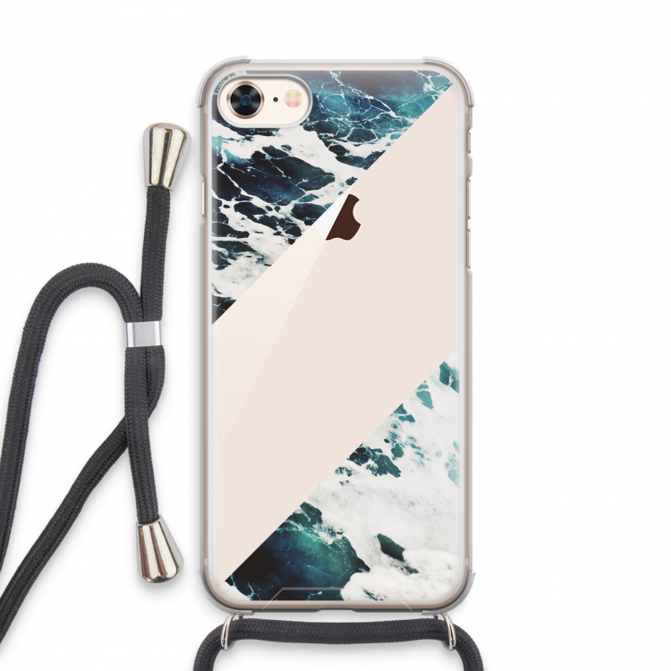Golven: iPhone 7 Transparant Hoesje met koord