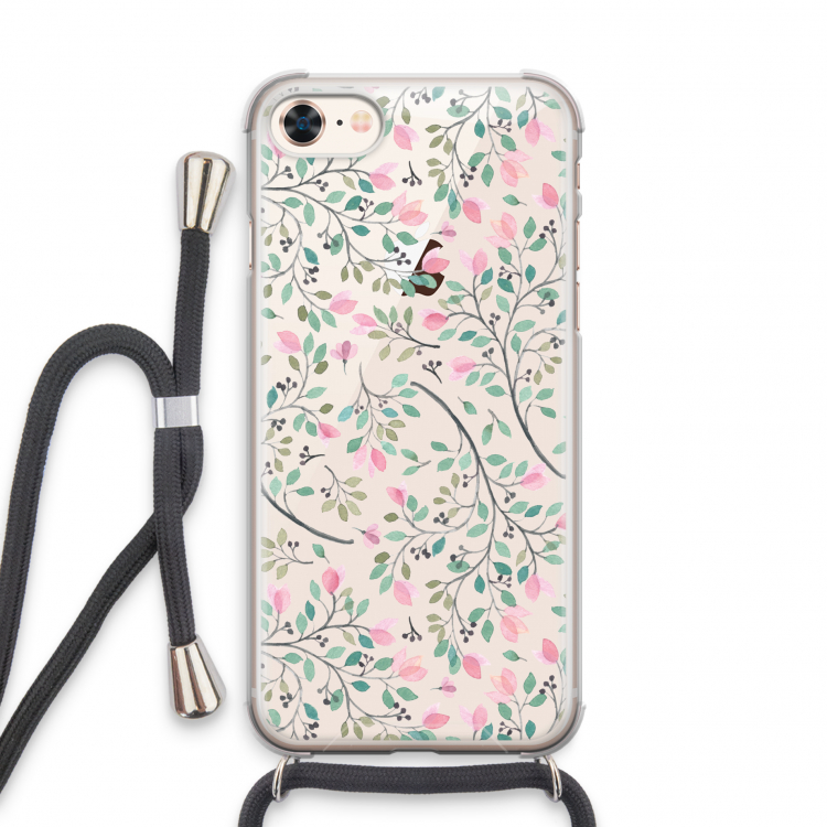 Sierlijke bloemen: iPhone 7 Transparant Hoesje met koord