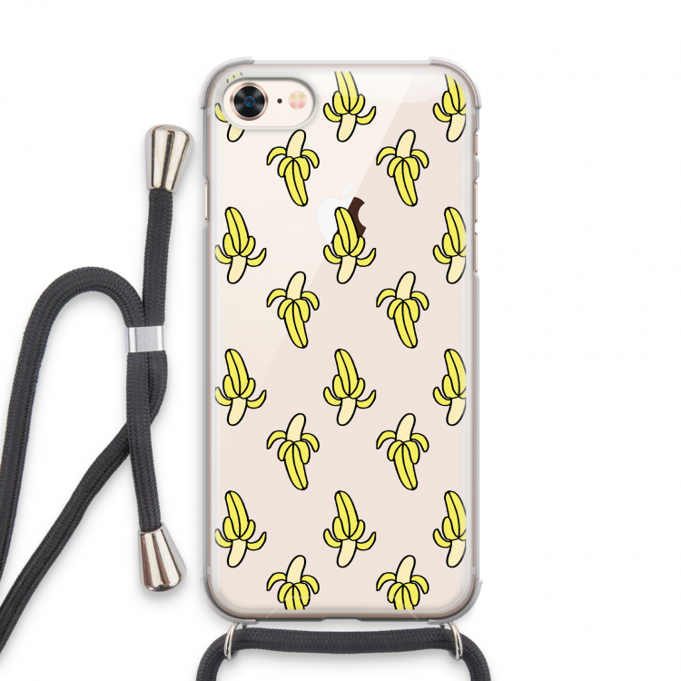 Bananas: iPhone 7 Transparant Hoesje met koord
