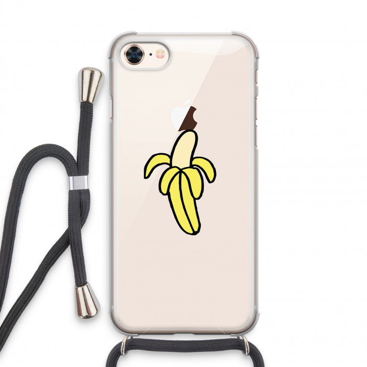 Banana: iPhone 7 Transparant Hoesje met koord