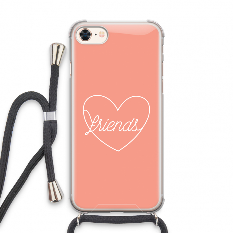 Friends heart: iPhone 7 Transparant Hoesje met koord