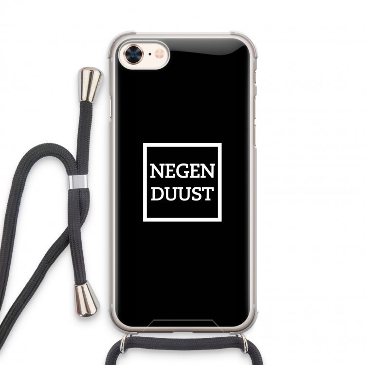 Negenduust black: iPhone 7 Transparant Hoesje met koord