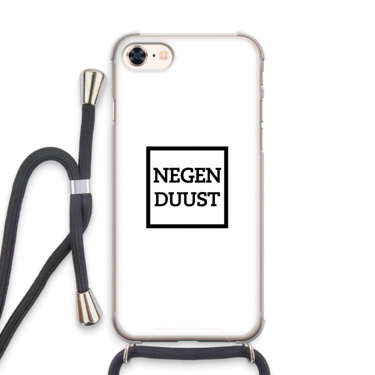 Negenduust vierkant: iPhone 7 Transparant Hoesje met koord