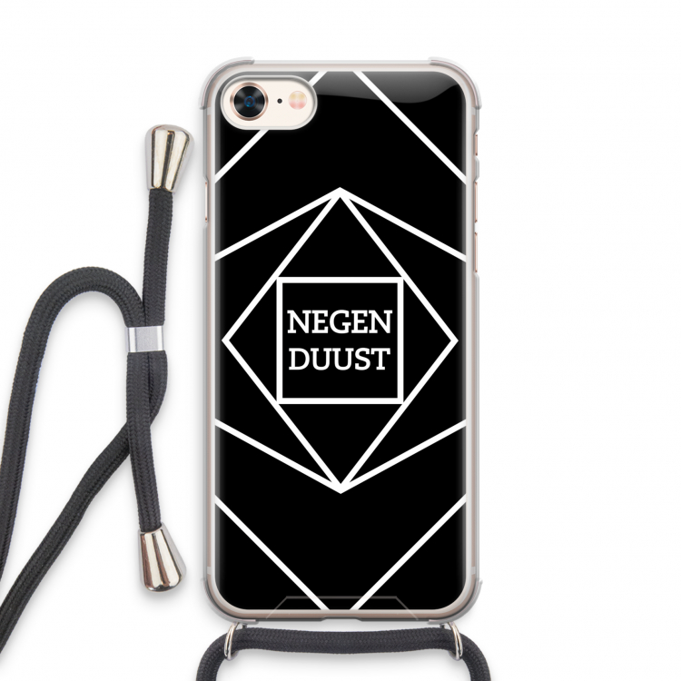 Negenduust geometrisch: iPhone 7 Transparant Hoesje met koord