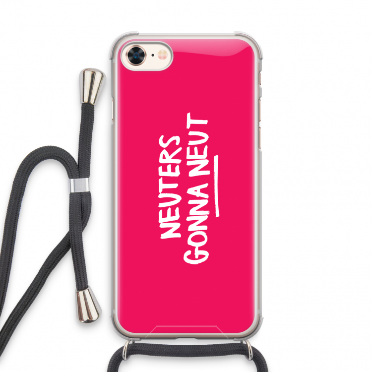 Neuters (roze): iPhone 7 Transparant Hoesje met koord