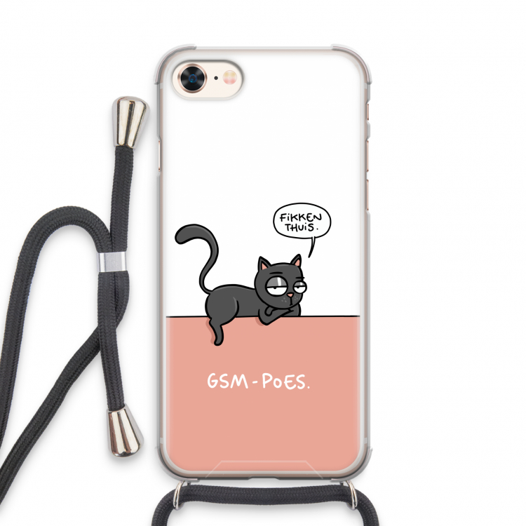 GSM poes: iPhone 7 Transparant Hoesje met koord