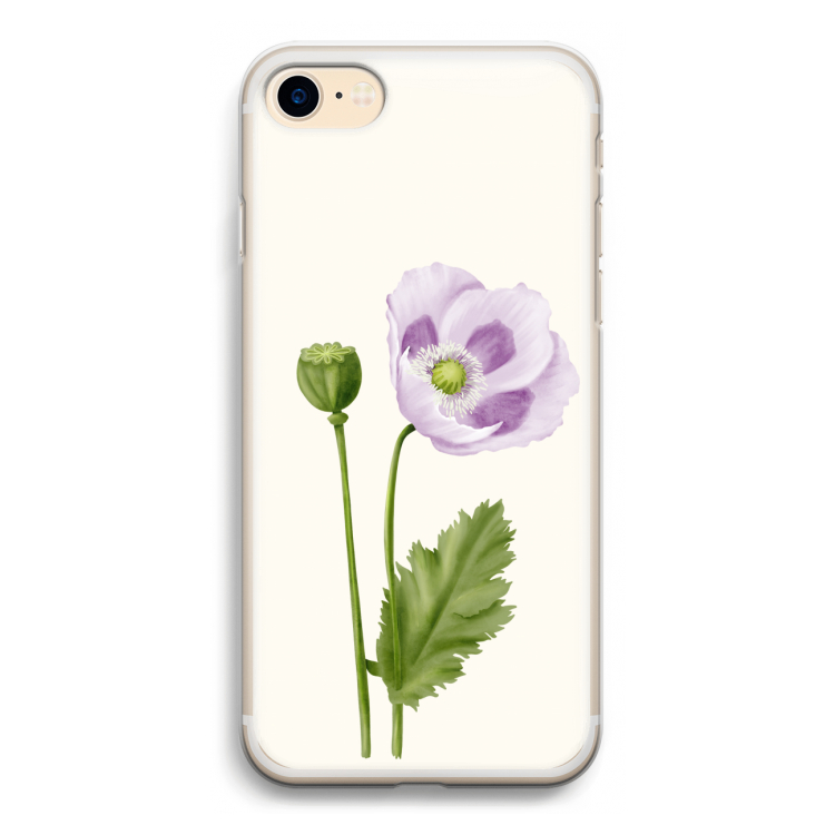 Purple poppy: iPhone 7 Transparant Hoesje