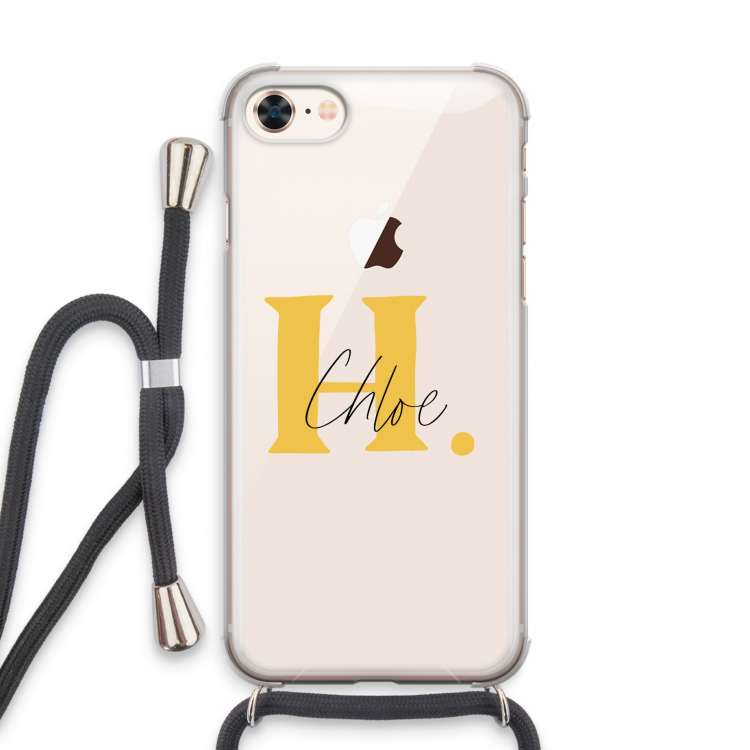 Amber Script: iPhone 7 Transparant Hoesje met koord