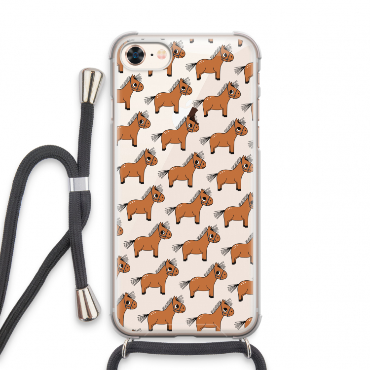 Pony: iPhone 7 Transparant Hoesje met koord