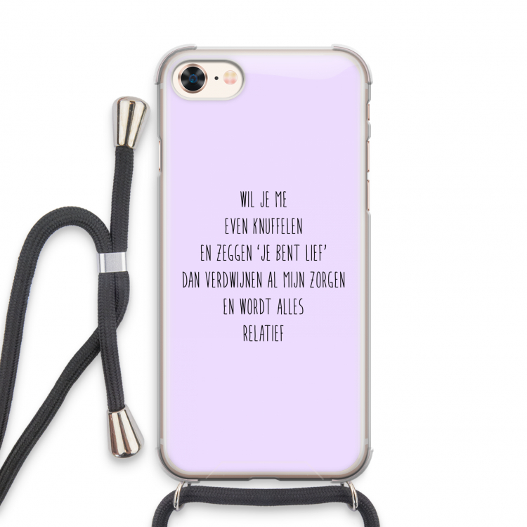 Relatief: iPhone 7 Transparant Hoesje met koord