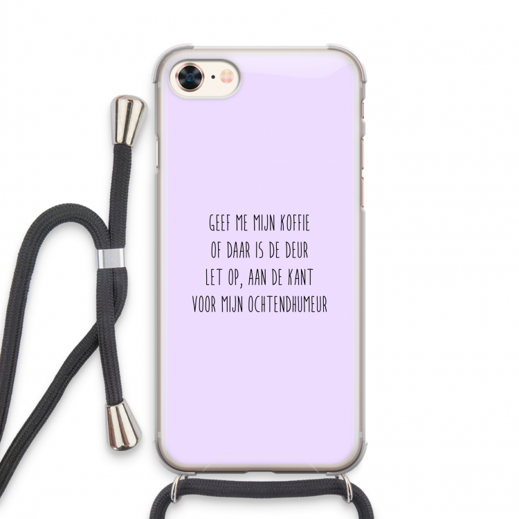 Ochtendhumeur: iPhone 7 Transparant Hoesje met koord