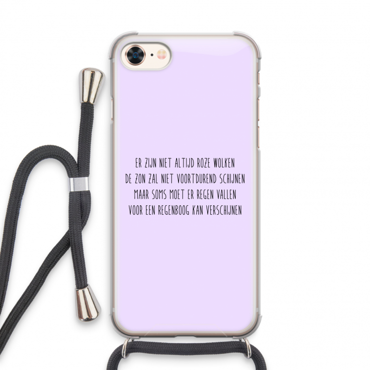 Regenboog: iPhone 7 Transparant Hoesje met koord