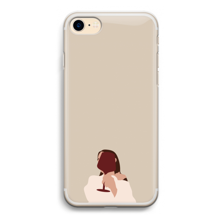 I drink wine: iPhone 7 Transparant Hoesje