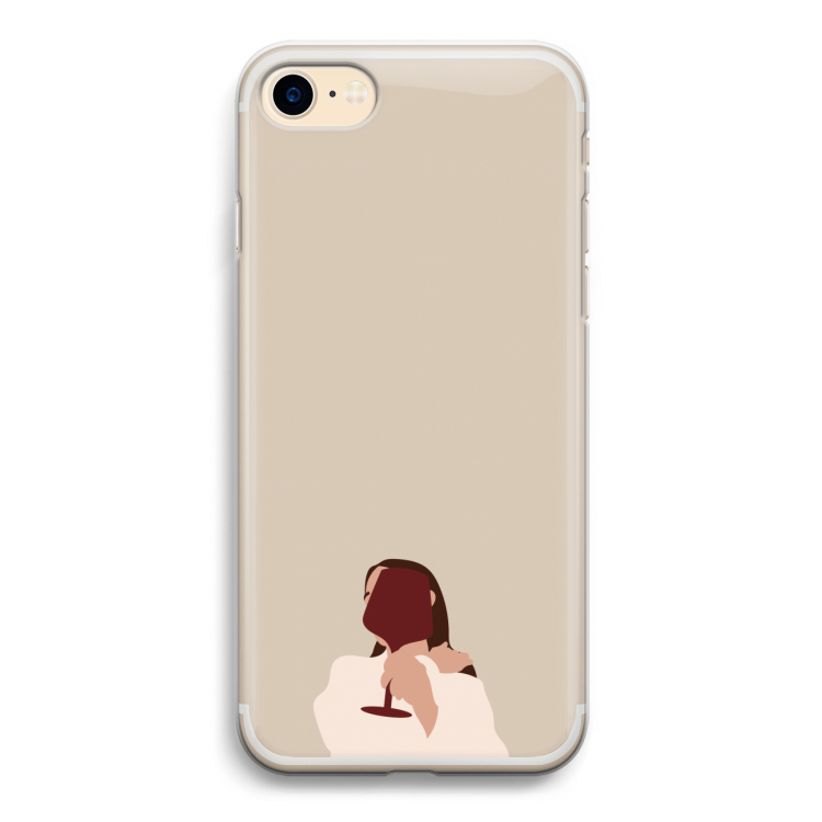 I drink wine: iPhone 7 Transparant Hoesje