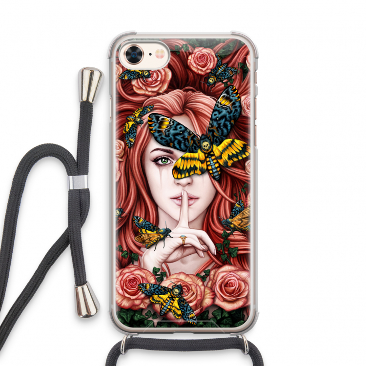 Lady Moth: iPhone 7 Transparant Hoesje met koord
