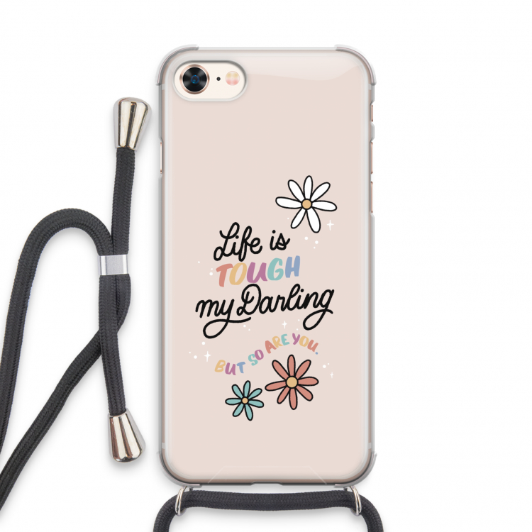 Tough Life: iPhone 7 Transparant Hoesje met koord