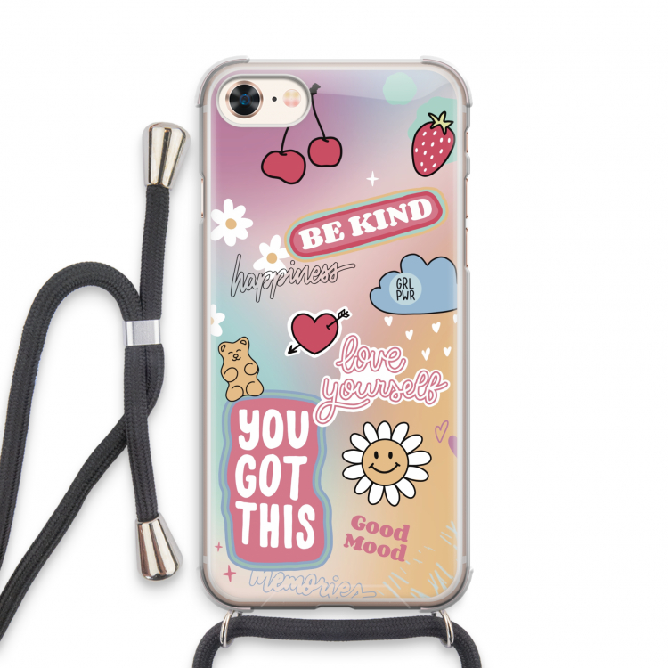 Positivity: iPhone 7 Transparant Hoesje met koord