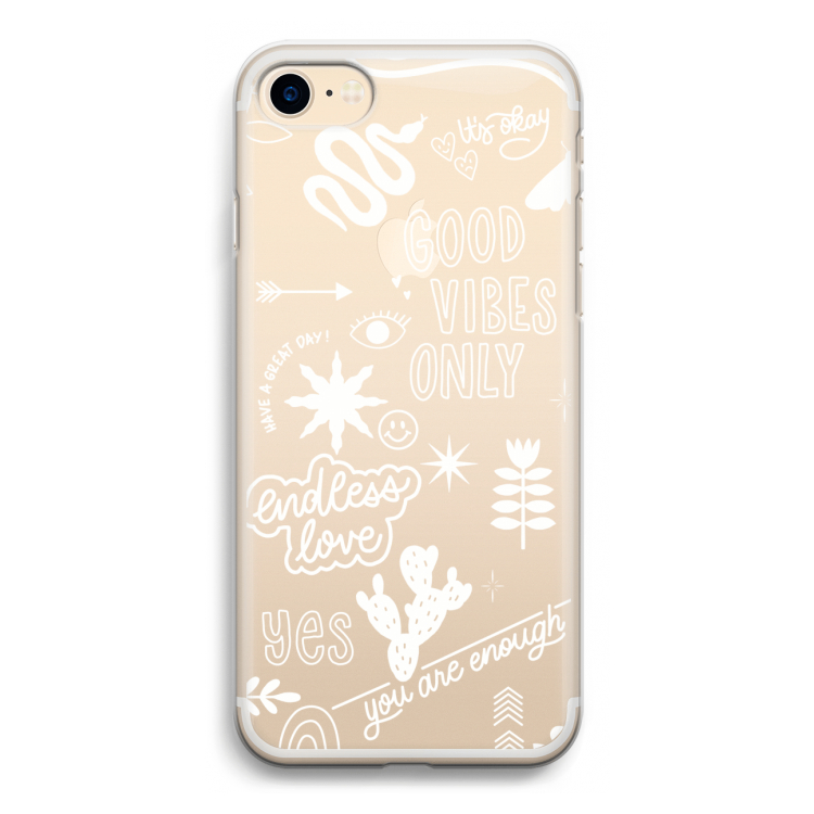 Good vibes: iPhone 7 Transparant Hoesje