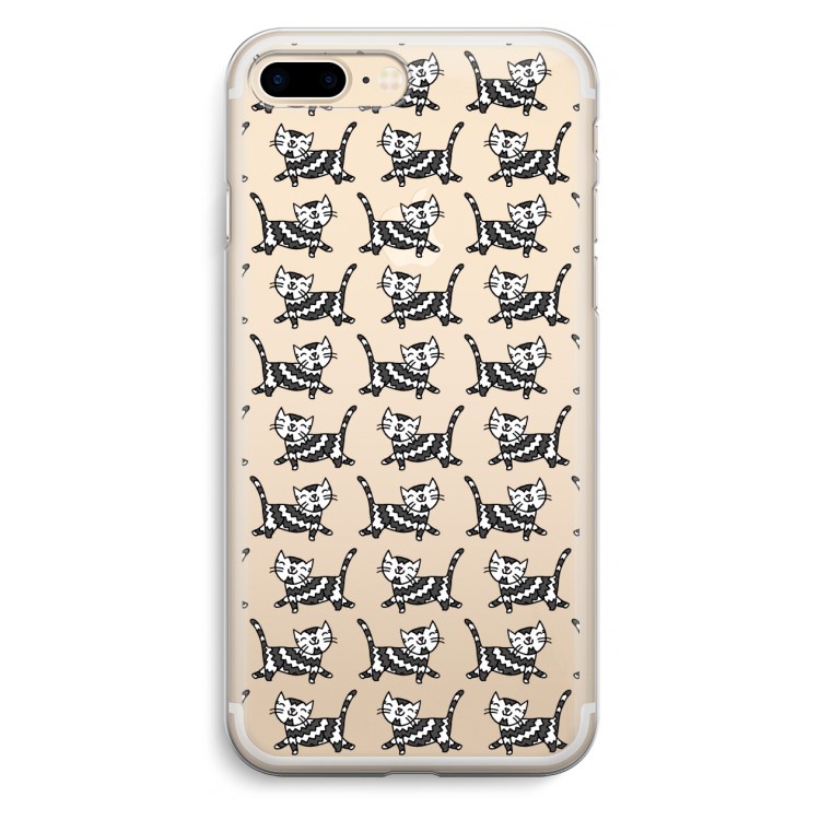 Zwarte poes: iPhone 7 Plus Transparant Hoesje