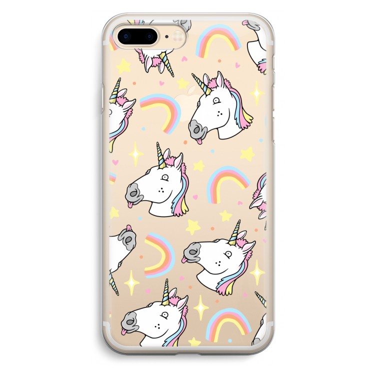 Rainbow Unicorn: iPhone 7 Plus Transparant Hoesje