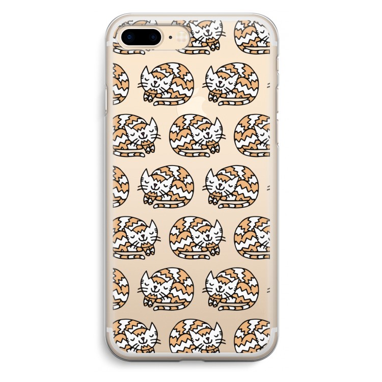 Slapende poes: iPhone 7 Plus Transparant Hoesje