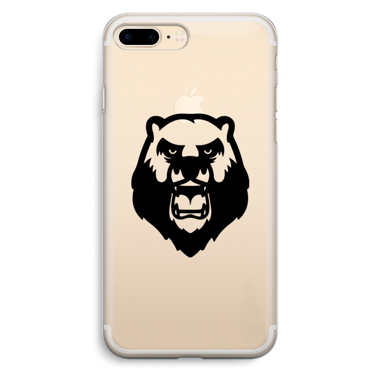 Angry Bear (black): iPhone 7 Plus Transparant Hoesje