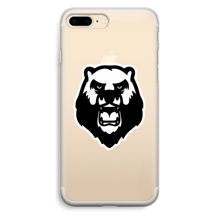 Angry Bear (white): iPhone 7 Plus Transparant Hoesje