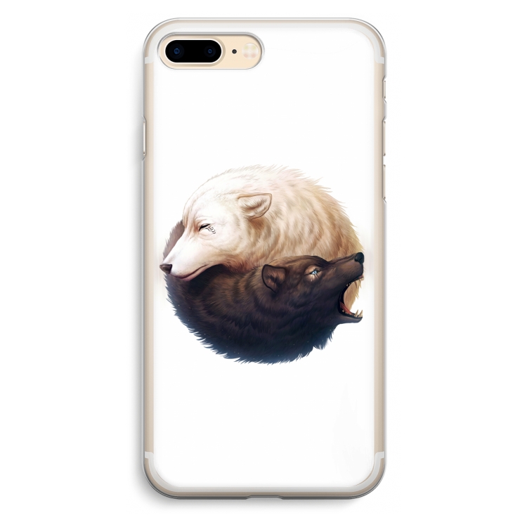 Yin Yang Wolves: iPhone 7 Plus Transparant Hoesje