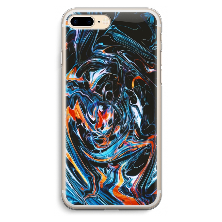 Black Unicorn: iPhone 7 Plus Transparant Hoesje