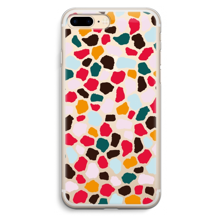 Colored Giraffe: iPhone 7 Plus Transparant Hoesje