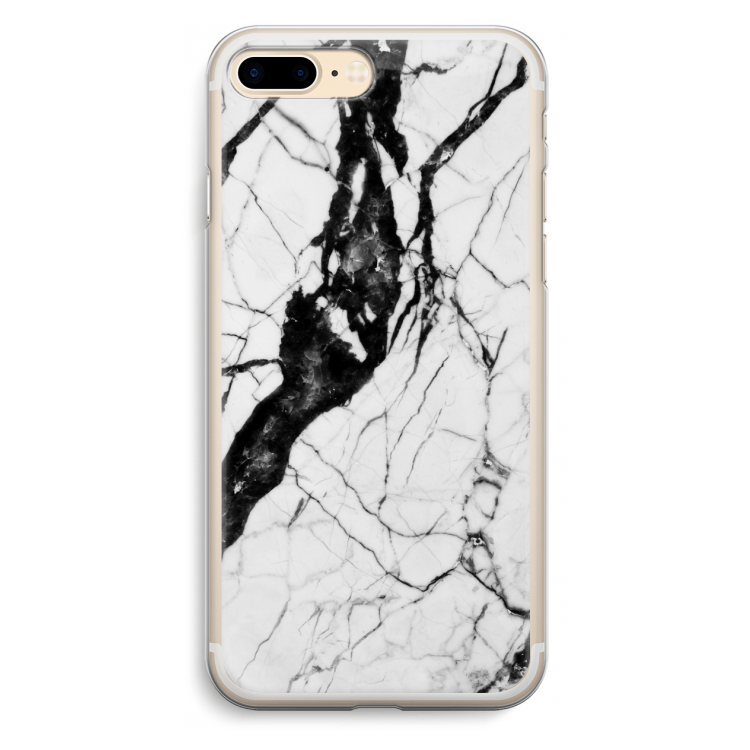 Witte marmer 2: iPhone 7 Plus Transparant Hoesje