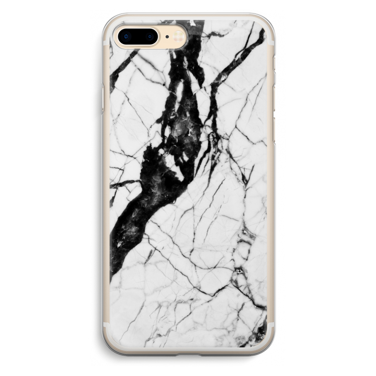 Witte marmer 2: iPhone 7 Plus Transparant Hoesje