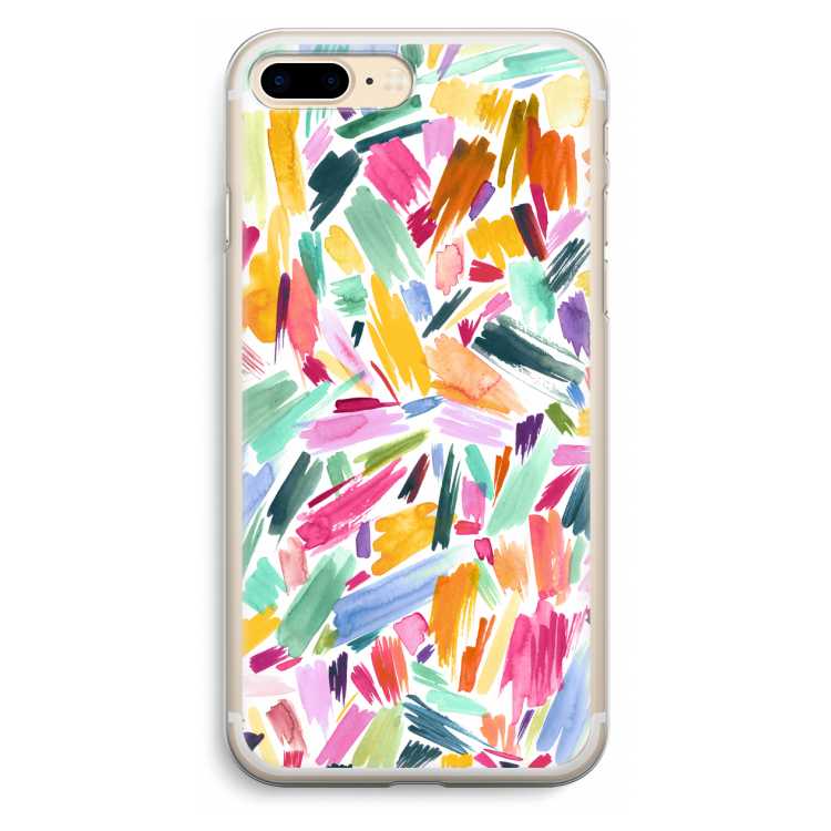 Watercolor Brushstrokes: iPhone 7 Plus Transparant Hoesje