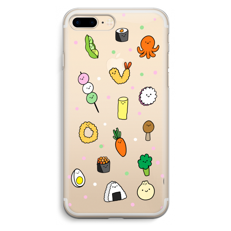 Happy bento friends: iPhone 7 Plus Transparant Hoesje