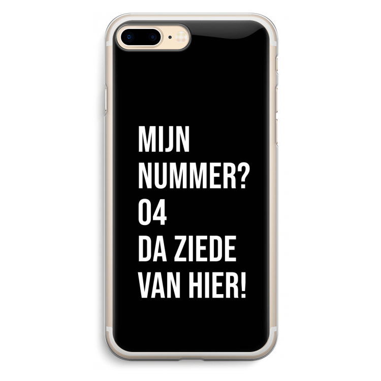 Da ziede van hier - Zwart: iPhone 7 Plus Transparant Hoesje