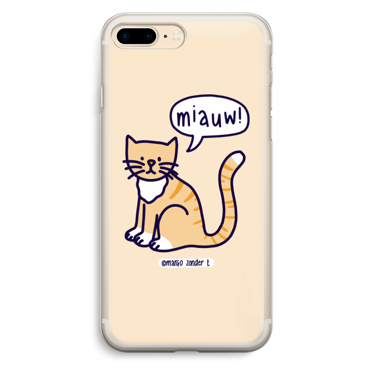 Miauw: iPhone 7 Plus Transparant Hoesje