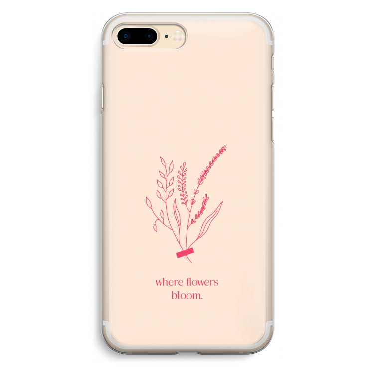 Where flowers bloom: iPhone 7 Plus Transparant Hoesje