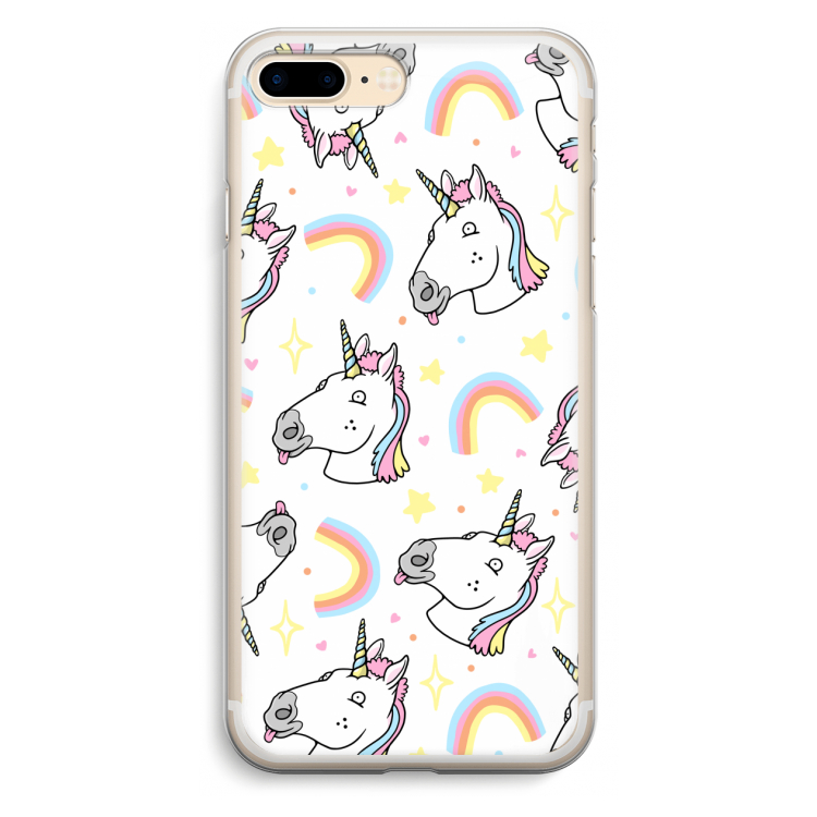 Rainbow Unicorn: iPhone 7 Plus Transparant Hoesje