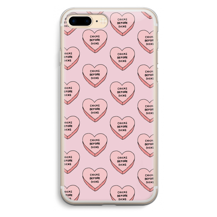 Chicks before dicks: iPhone 7 Plus Transparant Hoesje