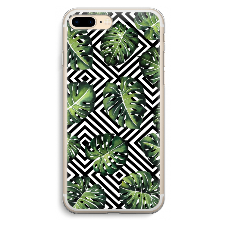 Geometrische jungle: iPhone 7 Plus Transparant Hoesje