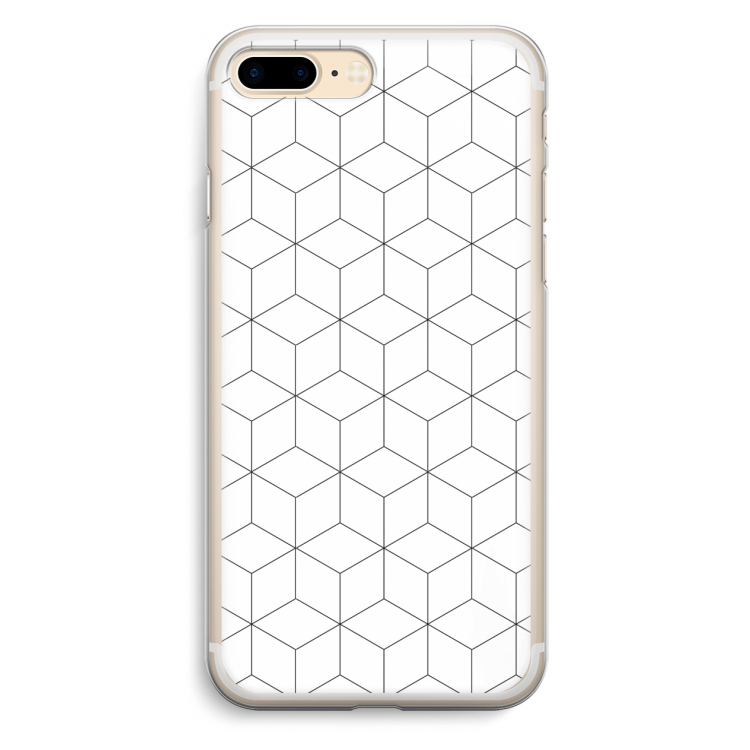 Zwart-witte kubussen: iPhone 7 Plus Transparant Hoesje