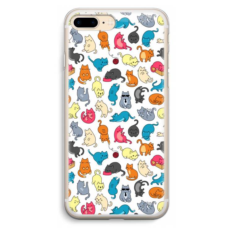 Kleurrijke katten: iPhone 7 Plus Transparant Hoesje