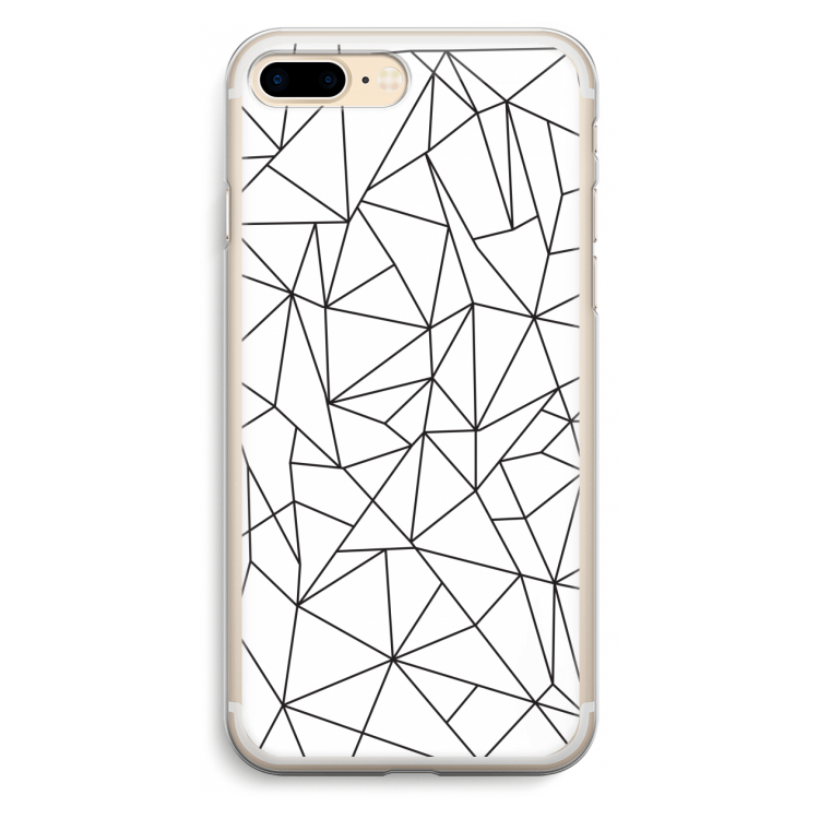 Geometrische lijnen zwart: iPhone 7 Plus Transparant Hoesje