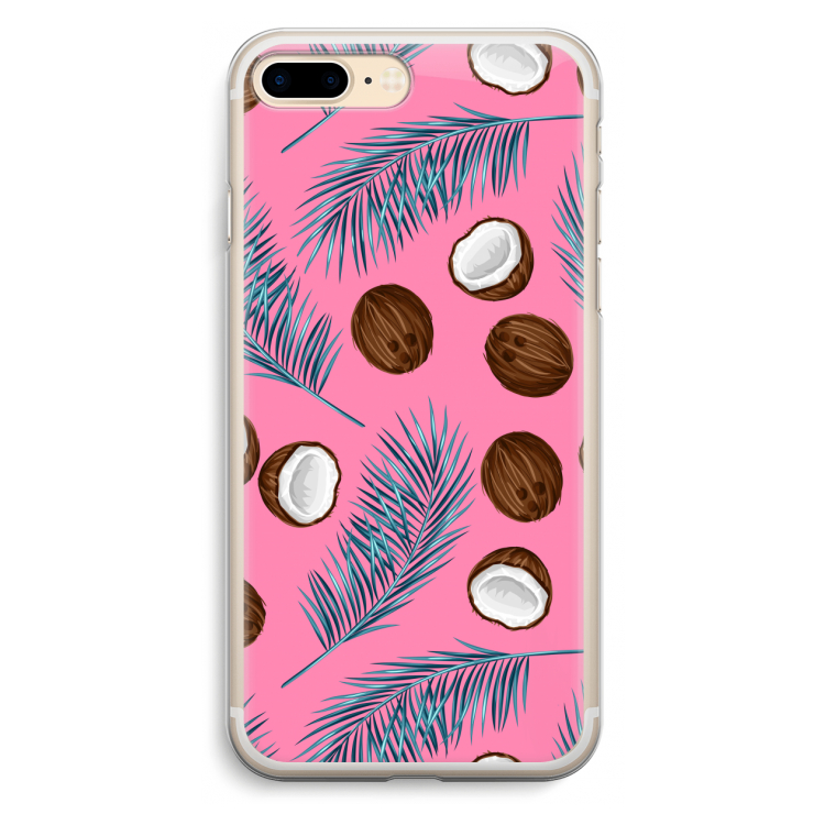 Kokosnoot roze: iPhone 7 Plus Transparant Hoesje
