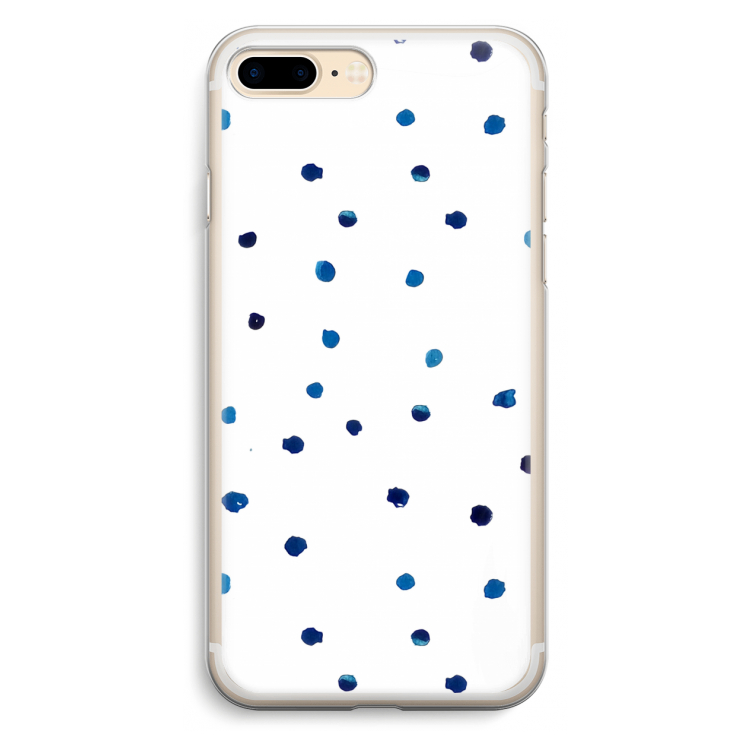 Blauwe stippen: iPhone 7 Plus Transparant Hoesje